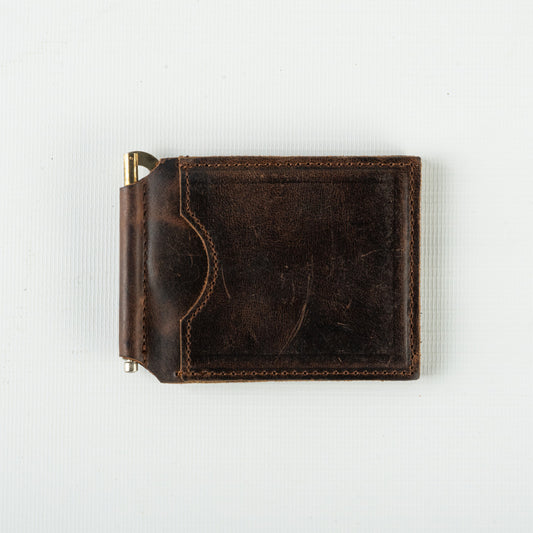OCTA Dollar-Size Leather Money Clip Wallet