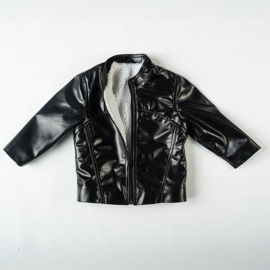 Kids PU Jacket with Sherpa Lining