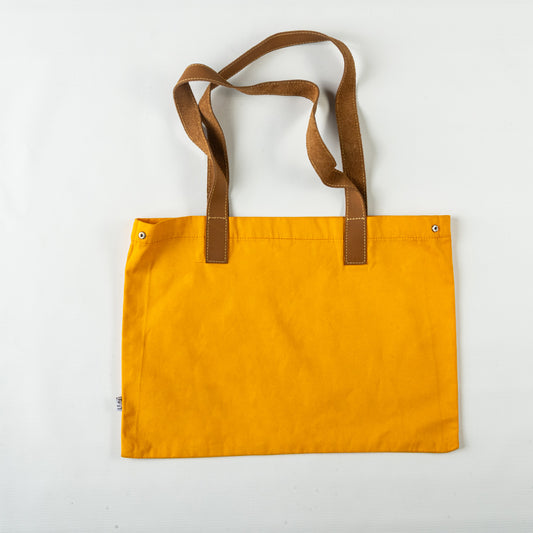 Premium Canvas Tote with Leather Handles