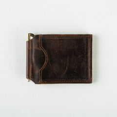 OCTA Dollar-Size Leather Money Clip Wallet