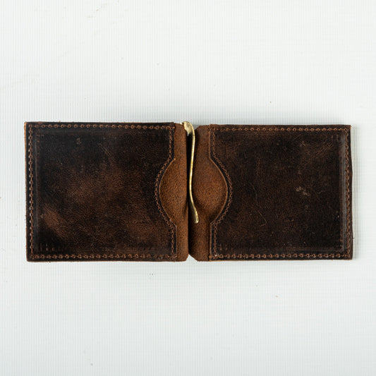 OCTA Dollar-Size Leather Money Clip Wallet
