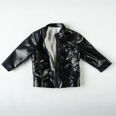 Kids PU Jacket with Sherpa Lining