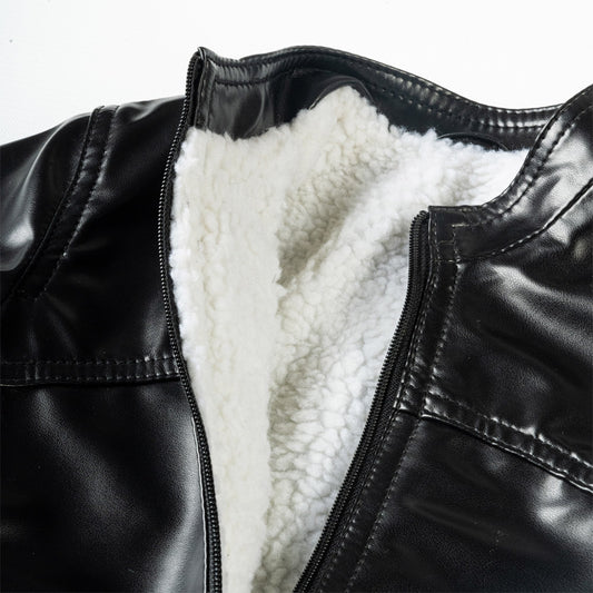Kids PU Jacket with Sherpa Lining
