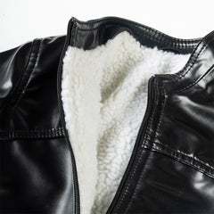 Kids PU Jacket with Sherpa Lining
