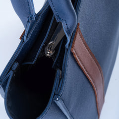Blue OCTA Classic Leather Tote